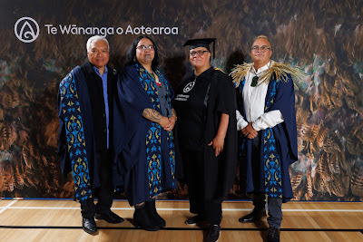 Studio photo from the TWoA Tainui 2023 Graduations (Ceremony 1 - Wednesday Morning), held at Hamilton Boys High School, Hamilton, Waikato, New Zealand on Wednesday, 19 April 2023. Photo: Mike Walen / KeyImagery Photography. Copyright: © Te Wananga o Aotearoa.