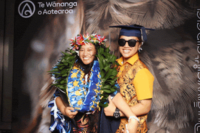 Booth photo from Ceremony 2 of the TWoA Tāmaki Makaurau 2025 Graduations (March 2025) held at the Mangere Arts Centre in Auckland, New Zealand on Wednesday, 12 March, 2025. Photo: InstaBooth by KeyImagery Photography. Copyright: © 2025 Te Wānanga o Aotearoa.