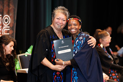Photo from the TWoA Tāmaki Makaurau 2023 Graduations (Ceremony 5 @ 3pm), held at the Due Drop Events Centre, Manukau, Auckland, New Zealand on Thursday, 8 June, 2023. Photo: Mike Walen / KeyImagery Photography. Copyright: © Te Wānanga o Aotearoa.