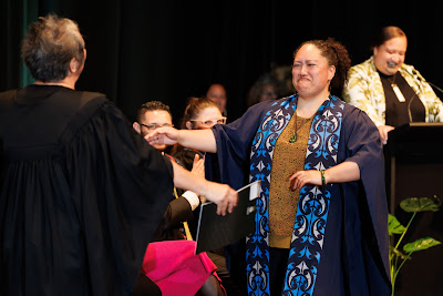 Photo from the TWoA Tāmaki Makaurau 2023 Graduations (Ceremony 5 @ 3pm), held at the Due Drop Events Centre, Manukau, Auckland, New Zealand on Thursday, 8 June, 2023. Photo: Mike Walen / KeyImagery Photography. Copyright: © Te Wānanga o Aotearoa.