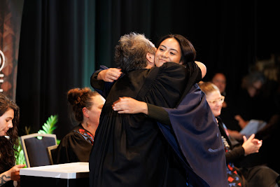 Photo from the TWoA Tāmaki Makaurau 2023 Graduations (Ceremony 5 @ 3pm), held at the Due Drop Events Centre, Manukau, Auckland, New Zealand on Thursday, 8 June, 2023. Photo: Mike Walen / KeyImagery Photography. Copyright: © Te Wānanga o Aotearoa.