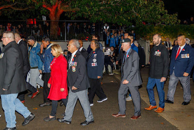 Photo from the Anzac Day 2022 Dawn Parade & Service held at Memorial Park, Hamilton, Waikato, New Zealand. Taken: Monday, 25 April 2022. Photography: Mike Walen / KeyImagery Photography. Copyright: © Hamilton City Council.