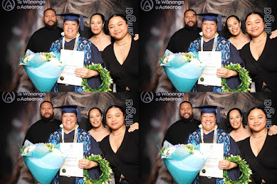 Booth photo from Ceremony 2 of the TWoA Tāmaki Makaurau 2025 Graduations (March 2025) held at the Mangere Arts Centre in Auckland, New Zealand on Wednesday, 12 March, 2025. Photo: InstaBooth by KeyImagery Photography. Copyright: © 2025 Te Wānanga o Aotearoa.