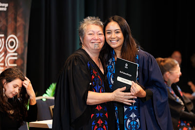 Photo from the TWoA Tāmaki Makaurau 2023 Graduations (Ceremony 5 @ 3pm), held at the Due Drop Events Centre, Manukau, Auckland, New Zealand on Thursday, 8 June, 2023. Photo: Mike Walen / KeyImagery Photography. Copyright: © Te Wānanga o Aotearoa.