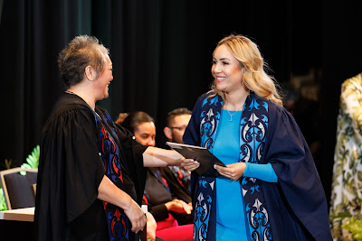 Photo from the TWoA Tāmaki Makaurau 2023 Graduations (Ceremony 5 @ 3pm), held at the Due Drop Events Centre, Manukau, Auckland, New Zealand on Thursday, 8 June, 2023. Photo: Mike Walen / KeyImagery Photography. Copyright: © Te Wānanga o Aotearoa.