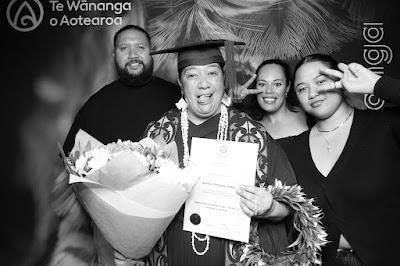 Booth photo from Ceremony 2 of the TWoA Tāmaki Makaurau 2025 Graduations (March 2025) held at the Mangere Arts Centre in Auckland, New Zealand on Wednesday, 12 March, 2025. Photo: InstaBooth by KeyImagery Photography. Copyright: © 2025 Te Wānanga o Aotearoa.