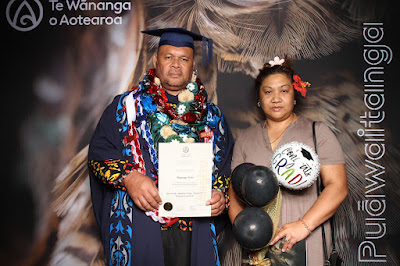 Booth photo from Ceremony 2 of the TWoA Tāmaki Makaurau 2025 Graduations (March 2025) held at the Mangere Arts Centre in Auckland, New Zealand on Wednesday, 12 March, 2025. Photo: InstaBooth by KeyImagery Photography. Copyright: © 2025 Te Wānanga o Aotearoa.