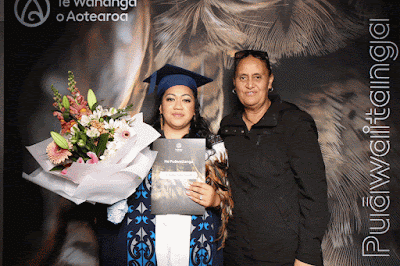 Booth photo from the TWoA Tainui 2025 Graduations (Ceremony 3 @ 10am) held at Claudelands Event Centre in Hamilton, Waikato, New Zealand on Wednesday, 30 April, 2025. Photography by InstaBooth / KeyImagery Photography. Copyright: © 2025 Te Wānanga o Aotearoa.
