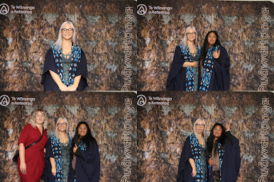 Booth photo from the TWoA Waiariki 2023 Graduations (Whakatāne), held at the Baptist Church, Whakatāne, Bay of Plenty, New Zealand on Wednesday, 17 May, 2023. Photo: Mike Walen / KeyImagery Photography. Copyright: © Te Wānanga o Aotearoa.