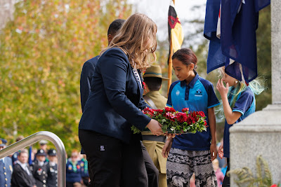 Photo from the Anzac Day 2023 Civic Parade & Service held at Memorial Park, Hamilton, Waikato, New Zealand. Taken: Tuesday, 25 April, 2023. Photography: Mike Walen / KeyImagery Photography. Copyright: © Hamilton City Council.