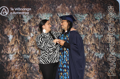 Booth photo from the TWoA Waiariki 2023 Graduations (Waiwhero), held at Te Puia, Rotorua, Bay of Plenty, New Zealand on Friday, 12 May, 2023. Photo: Instabooth by KeyImagery. Copyright: © Te Wānanga o Aotearoa.