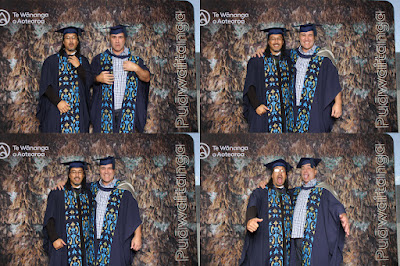 Booth photo from the TWoA Waiariki 2023 Graduations (Waiwhero), held at Te Puia, Rotorua, Bay of Plenty, New Zealand on Friday, 12 May, 2023. Photo: Instabooth by KeyImagery. Copyright: © Te Wānanga o Aotearoa.
