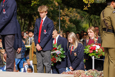 Photo from the Anzac Day 2023 Civic Parade & Service held at Memorial Park, Hamilton, Waikato, New Zealand. Taken: Tuesday, 25 April, 2023. Photography: Mike Walen / KeyImagery Photography. Copyright: © Hamilton City Council.