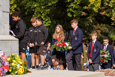 Photo from the Anzac Day 2023 Civic Parade & Service held at Memorial Park, Hamilton, Waikato, New Zealand. Taken: Tuesday, 25 April, 2023. Photography: Mike Walen / KeyImagery Photography. Copyright: © Hamilton City Council.