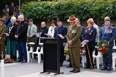 Photo from the Anzac Day 2023 Civic Parade & Service held at Memorial Park, Hamilton, Waikato, New Zealand. Taken: Tuesday, 25 April, 2023. Photography: Mike Walen / KeyImagery Photography. Copyright: © Hamilton City Council.