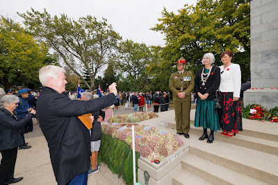 Photo from the Anzac Day 2023 Civic Parade & Service held at Memorial Park, Hamilton, Waikato, New Zealand. Taken: Tuesday, 25 April, 2023. Photography: Mike Walen / KeyImagery Photography. Copyright: © Hamilton City Council.