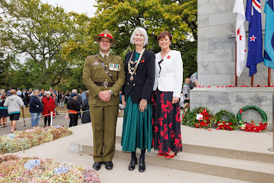Photo from the Anzac Day 2023 Civic Parade & Service held at Memorial Park, Hamilton, Waikato, New Zealand. Taken: Tuesday, 25 April, 2023. Photography: Mike Walen / KeyImagery Photography. Copyright: © Hamilton City Council.
