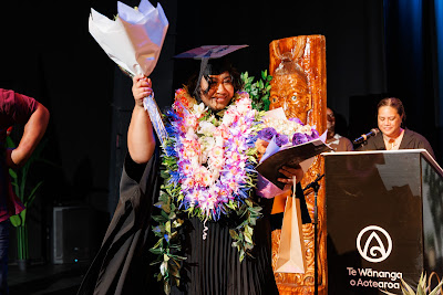 Photo from Ceremony 3 of the TWoA Tāmaki Makaurau 2025 Graduations (March 2025) held at the Mangere Arts Centre in Auckland, New Zealand on Wednesday, 12 March, 2025. Photo by Mike Walen / KeyImagery Photography. Copyright: © 2025 Te Wānanga o Aotearoa.