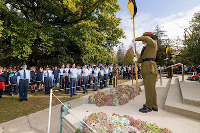 Photo from the Anzac Day 2023 Civic Parade & Service held at Memorial Park, Hamilton, Waikato, New Zealand. Taken: Tuesday, 25 April, 2023. Photography: Mike Walen / KeyImagery Photography. Copyright: © Hamilton City Council.