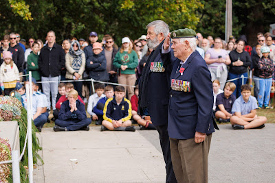 Photo from the Anzac Day 2023 Civic Parade & Service held at Memorial Park, Hamilton, Waikato, New Zealand. Taken: Tuesday, 25 April, 2023. Photography: Mike Walen / KeyImagery Photography. Copyright: © Hamilton City Council.