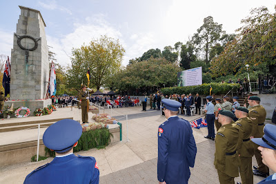 Photo from the Anzac Day 2023 Civic Parade & Service held at Memorial Park, Hamilton, Waikato, New Zealand. Taken: Tuesday, 25 April, 2023. Photography: Mike Walen / KeyImagery Photography. Copyright: © Hamilton City Council.