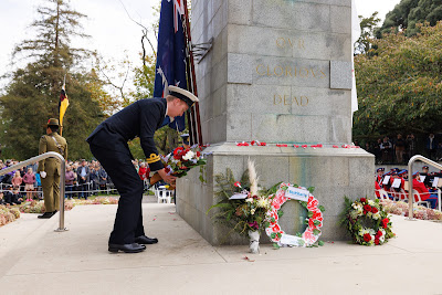 Photo from the Anzac Day 2023 Civic Parade & Service held at Memorial Park, Hamilton, Waikato, New Zealand. Taken: Tuesday, 25 April, 2023. Photography: Mike Walen / KeyImagery Photography. Copyright: © Hamilton City Council.