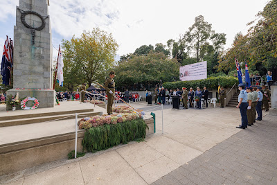 Photo from the Anzac Day 2023 Civic Parade & Service held at Memorial Park, Hamilton, Waikato, New Zealand. Taken: Tuesday, 25 April, 2023. Photography: Mike Walen / KeyImagery Photography. Copyright: © Hamilton City Council.