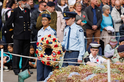 Photo from the Anzac Day 2023 Civic Parade & Service held at Memorial Park, Hamilton, Waikato, New Zealand. Taken: Tuesday, 25 April, 2023. Photography: Mike Walen / KeyImagery Photography. Copyright: © Hamilton City Council.