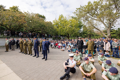 Photo from the Anzac Day 2023 Civic Parade & Service held at Memorial Park, Hamilton, Waikato, New Zealand. Taken: Tuesday, 25 April, 2023. Photography: Mike Walen / KeyImagery Photography. Copyright: © Hamilton City Council.