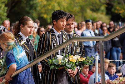 Photo from the Anzac Day 2023 Civic Parade & Service held at Memorial Park, Hamilton, Waikato, New Zealand. Taken: Tuesday, 25 April, 2023. Photography: Mike Walen / KeyImagery Photography. Copyright: © Hamilton City Council.