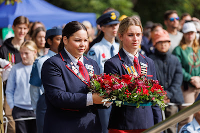 Photo from the Anzac Day 2023 Civic Parade & Service held at Memorial Park, Hamilton, Waikato, New Zealand. Taken: Tuesday, 25 April, 2023. Photography: Mike Walen / KeyImagery Photography. Copyright: © Hamilton City Council.