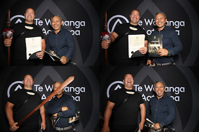 Booth photo from the TWoA Te Tai Tokerau (Kaitaia) 2025 Graduation held at Te Kura Kaupapa Maori o Pukemiro in Kaitaia, Northland, New Zealand on Monday, 14 April, 2025. Photo by InstaBooth / KeyImagery Photography. Copyright: © 2025 Te Wānanga o Aotearoa.