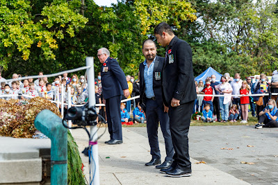 Photo from the Anzac Day 2022 Civic Service held at Memorial Park, Hamilton, Waikato, New Zealand. Taken: Monday, 25 April 2022. Photography: Mike Walen / KeyImagery Photography. Copyright: © Hamilton City Council.