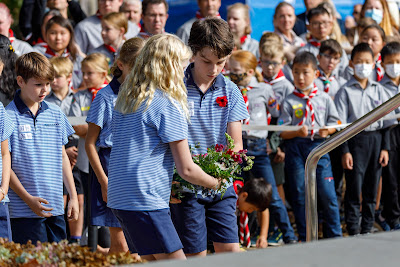 Photo from the Anzac Day 2022 Civic Service held at Memorial Park, Hamilton, Waikato, New Zealand. Taken: Monday, 25 April 2022. Photography: Mike Walen / KeyImagery Photography. Copyright: © Hamilton City Council.