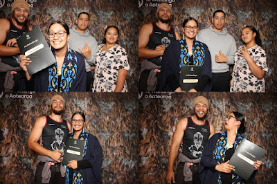 Booth photo from the TWoA Tainui 2023 Graduations (Ceremony 1 - Wednesday Morning), held at Hamilton Boys High School, Hamilton, Waikato, New Zealand on Wednesday, 19 April 2023. Photo: InstaBooth by KeyImagery Photography. Copyright: © Te Wānanga o Aotearoa.