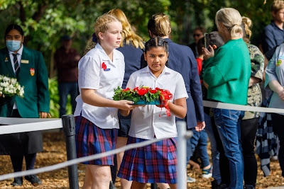 Photo from the Anzac Day 2022 Civic Service held at Memorial Park, Hamilton, Waikato, New Zealand. Taken: Monday, 25 April 2022. Photography: Mike Walen / KeyImagery Photography. Copyright: © Hamilton City Council.