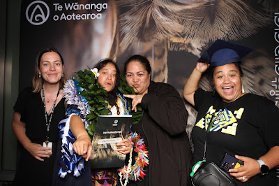 Booth photo from Ceremony 2 of the TWoA Tāmaki Makaurau 2025 Graduations (March 2025) held at the Mangere Arts Centre in Auckland, New Zealand on Wednesday, 12 March, 2025. Photo: InstaBooth by KeyImagery Photography. Copyright: © 2025 Te Wānanga o Aotearoa.