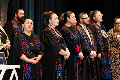 Photo from the TWoA Tāmaki Makaurau 2023 Graduations (Ceremony 5 @ 3pm), held at the Due Drop Events Centre, Manukau, Auckland, New Zealand on Thursday, 8 June, 2023. Photo: Mike Walen / KeyImagery Photography. Copyright: © Te Wānanga o Aotearoa.