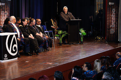 Photo from the TWoA Tāmaki Makaurau 2023 Graduations (Ceremony 3 @ 8pm), held at the Due Drop Events Centre, Manukau, Auckland, New Zealand on Wednesday, 7 June, 2023. Photo: Mike Walen / KeyImagery Photography. Copyright: © Te Wānanga o Aotearoa.