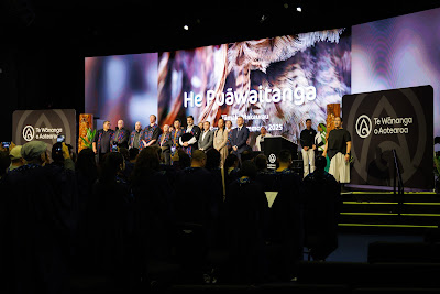 Photo from Ceremony 3 of the TWoA Tāmaki Makaurau 2025 Graduations (May 2025) held at the Mangere Arts Centre in Auckland, New Zealand on Tuesdday, 27 May, 2025. Photo by Mike Walen / KeyImagery Photography. Copyright: © 2025 Te Wānanga o Aotearoa.
