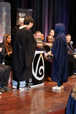 Photo from the TWoA Tāmaki Makaurau 2023 Graduations (Ceremony 2 @ 3pm), held at the Due Drop Events Centre, Manukau, Auckland, New Zealand on Wednesday, 7 June, 2023. Photo: Mike Walen / KeyImagery Photography. Copyright: © Te Wānanga o Aotearoa.