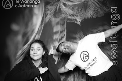 Booth photo from Ceremony 1 of the TWoA Tāmaki Makaurau 2025 Graduations (March 2025) held at the Mangere Arts Centre in Auckland, New Zealand on Wednesday, 12 March, 2025. Photo: InstaBooth by KeyImagery Photography. Copyright: © 2025 Te Wānanga o Aotearoa.