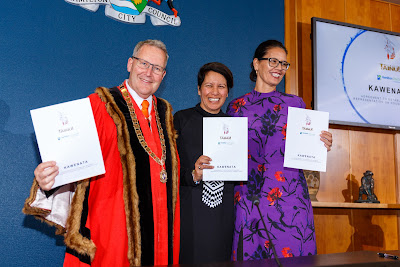 Photo from the Maaori Stakeholders Signing Ceremony held in the Council Chambers, Hamilton City Council, Hamilton, New Zealand. Taken: Monday, 1 October 2018. Photography: Mike Walen / KeyImagery Photography. Copyright: © Hamilton City Council.