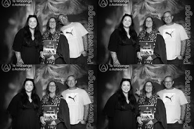 Booth photo from Ceremony 1 of the TWoA Tāmaki Makaurau 2025 Graduations (March 2025) held at the Mangere Arts Centre in Auckland, New Zealand on Wednesday, 12 March, 2025. Photo: InstaBooth by KeyImagery Photography. Copyright: © 2025 Te Wānanga o Aotearoa.