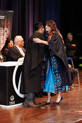 Photo from the TWoA Tāmaki Makaurau 2023 Graduations (Ceremony 3 @ 8pm), held at the Due Drop Events Centre, Manukau, Auckland, New Zealand on Wednesday, 7 June, 2023. Photo: Mike Walen / KeyImagery Photography. Copyright: © Te Wānanga o Aotearoa.