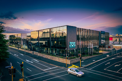 Photo of the Waikato Regional Council building on Ward Street in Hamilton, Waikato, New Zealand. Taken: Wednesday, 23 February 2022. Photography: Mike Walen / KeyImagery Photography. Copyright: © KeyImagery Photography.