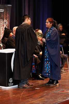Photo from the TWoA Tāmaki Makaurau 2023 Graduations (Ceremony 3 @ 8pm), held at the Due Drop Events Centre, Manukau, Auckland, New Zealand on Wednesday, 7 June, 2023. Photo: Mike Walen / KeyImagery Photography. Copyright: © Te Wānanga o Aotearoa.