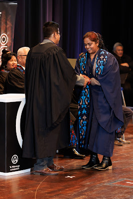 Photo from the TWoA Tāmaki Makaurau 2023 Graduations (Ceremony 3 @ 8pm), held at the Due Drop Events Centre, Manukau, Auckland, New Zealand on Wednesday, 7 June, 2023. Photo: Mike Walen / KeyImagery Photography. Copyright: © Te Wānanga o Aotearoa.