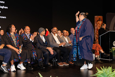 Photo from Ceremony 1 of the TWoA Tāmaki Makaurau 2025 Graduations (May 2025) held at the Mangere Arts Centre in Auckland, New Zealand on Monday, 26 May, 2025. Photo by Mike Walen / KeyImagery Photography. Copyright: © 2025 Te Wānanga o Aotearoa.