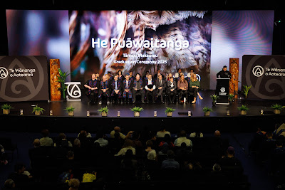 Photo from Ceremony 4 of the TWoA Tāmaki Makaurau 2025 Graduations (May 2025) held at the Mangere Arts Centre in Auckland, New Zealand on Tuesday, 27 May, 2025. Photo by Mike Walen / KeyImagery Photography. Copyright: © 2025 Te Wānanga o Aotearoa.